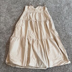 Impressions Cream Tiered Maxi Skirt